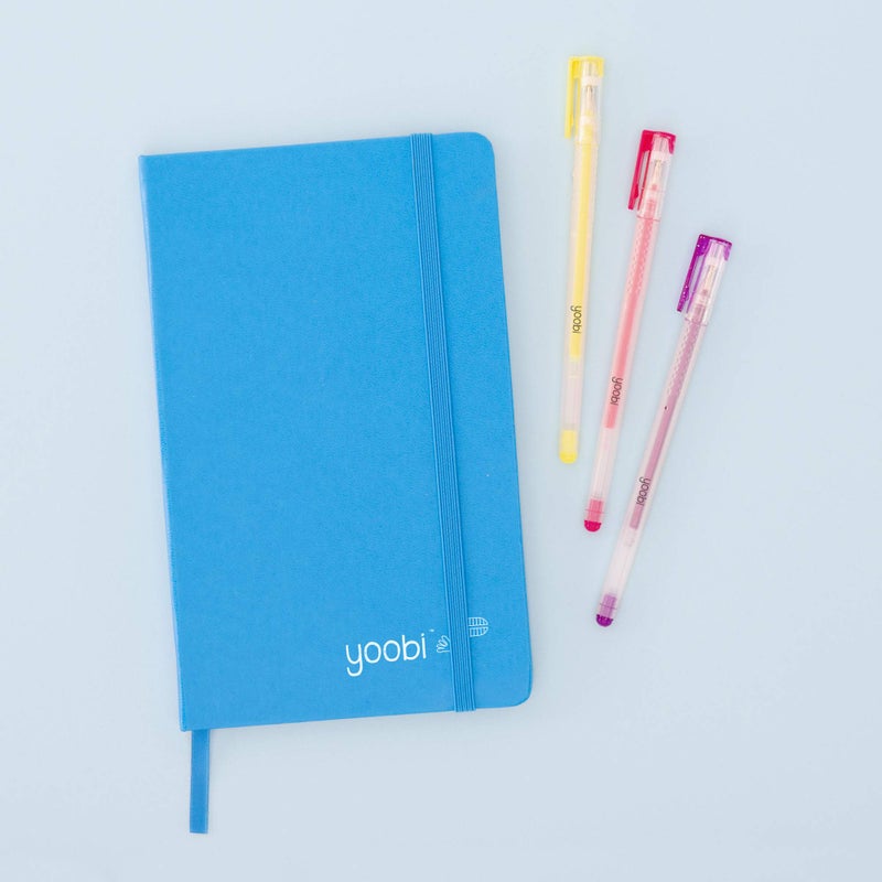 Yoobi Blue Journal | Durable Hardcover Notebook with Elastic Closure | College-Ruled, 80 Lined Sheets | Perfect for Writing, School, Work, Lists | You Buy, Yoobi Gives | 5.2" x 8.5" - Image 2